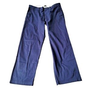 J Crew Chino Pants Men 34X30 Navy Blue Flex Relaxed Work School Preppy NWT